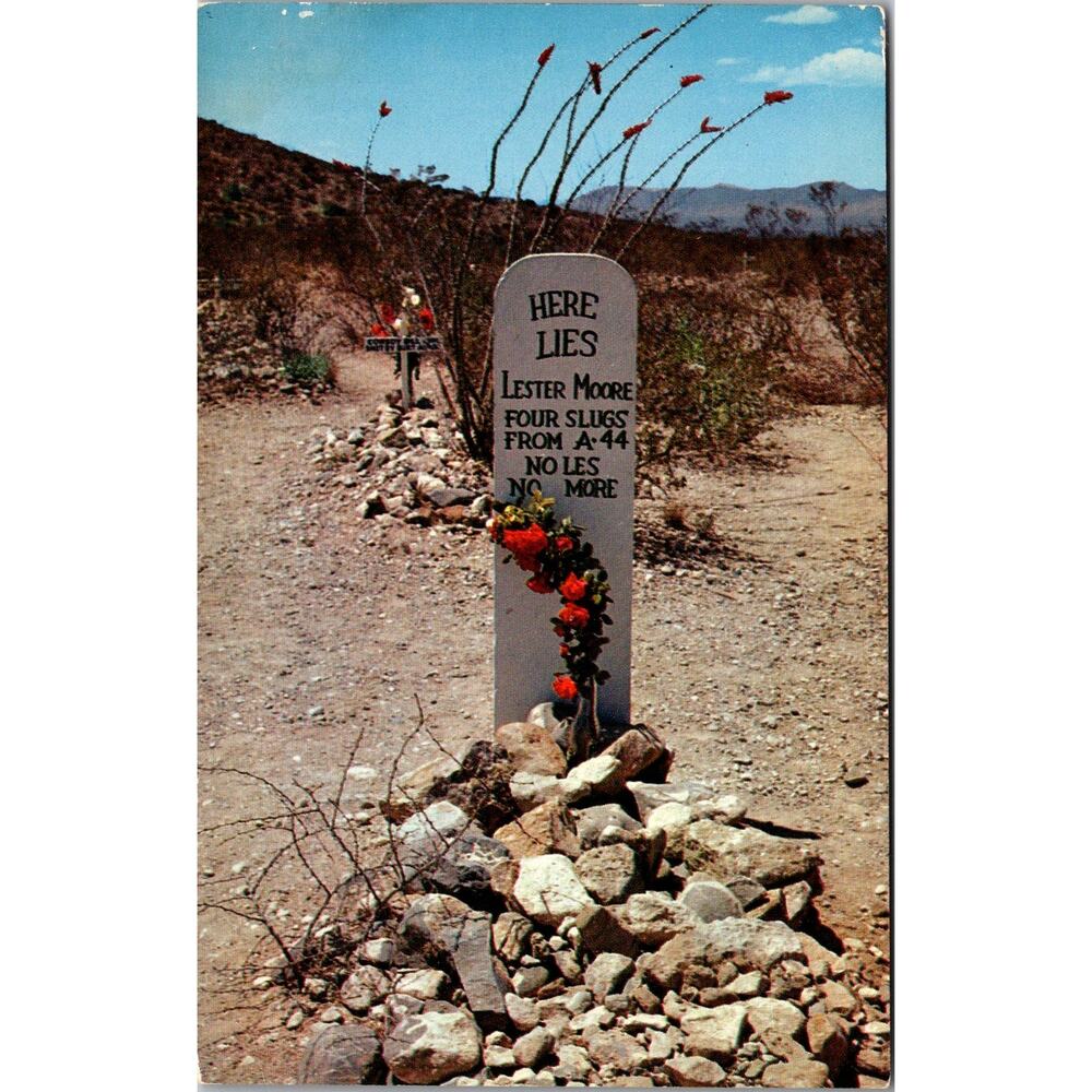 Lester Moore Grave Boothill Graveyard in Arizona Vintage Postcard SP10-17